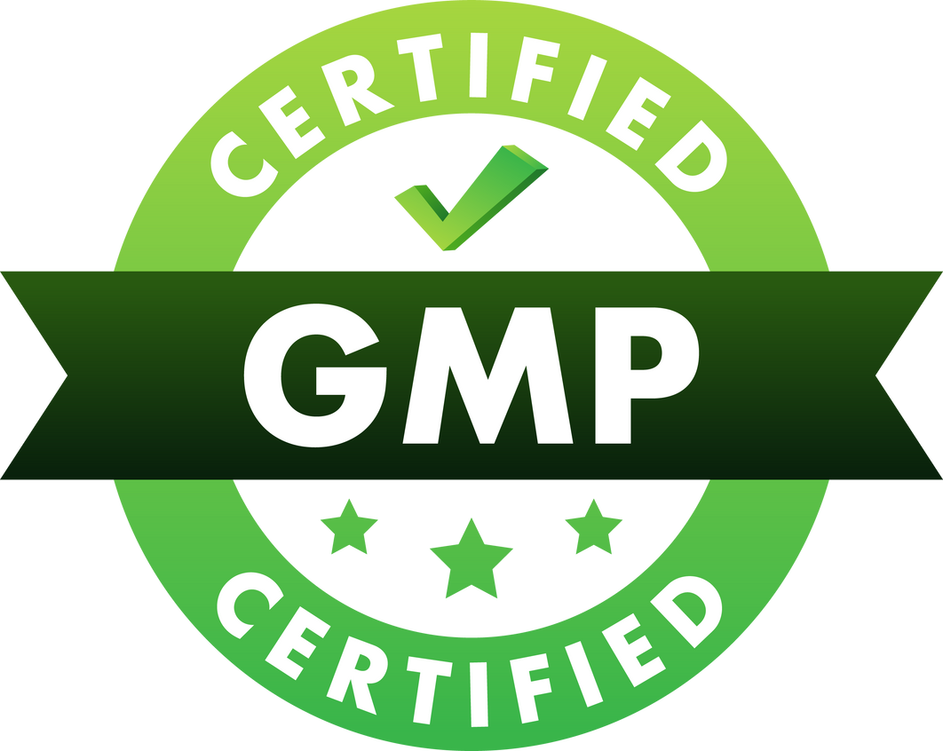 GMP - Good Manufacturing Practice certified round stamp, label. Vector illustration.